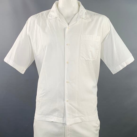Size XL White Organic Cotton One Pocket Oversized Short Sleeve Shirt - Picture 1 of 7